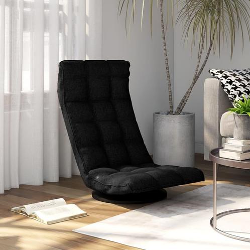 vidaXL Vloerstoel draaibaar stof zwart, Huis en Inrichting, Stoelen, Nieuw, Verzenden