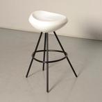 Lonc design barkruk, wit, 4-poot onderstel, Huis en Inrichting, Ophalen of Verzenden, Gebruikt