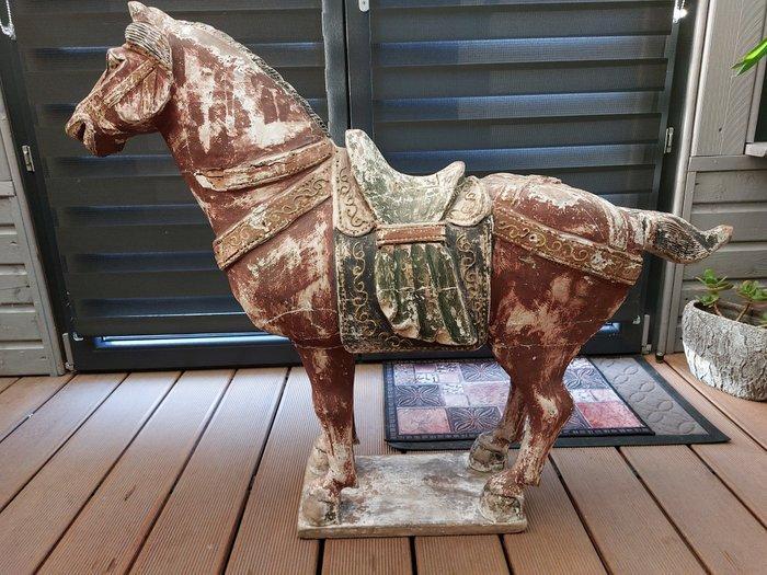 Houten paard in TANG-stijl 100 cm. - Hout - China - 20e eeuw, Antiek en Kunst, Antiek | Overige Antiek