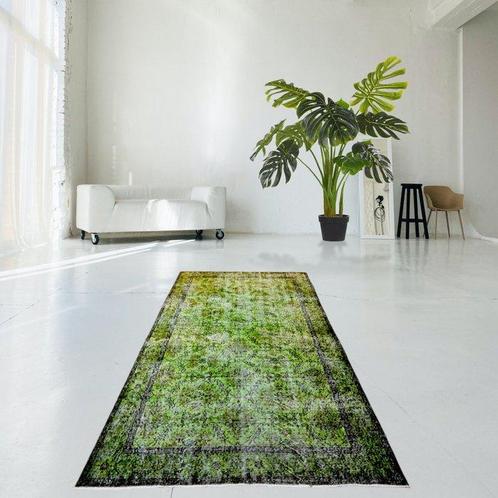 Groen vintage - geen reservering! - Vloerkleed - 272 cm -, Huis en Inrichting, Stoffering | Tapijten en Vloerkleden