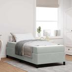 vidaXL Bedframe met matras Lichtgrijs 90 x 200 cm Stof, Verzenden