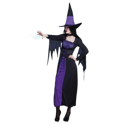 Halloween Heks Kostuum Paars, Kleding | Dames, Carnavalskleding en Feestkleding, Nieuw, Verzenden