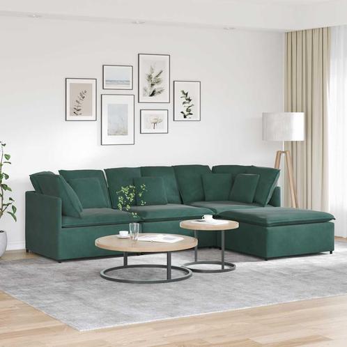 vidaXL Modulaire bank met voetenbank en kussens fluweel, Huis en Inrichting, Zetels | Zetels, Nieuw, Verzenden