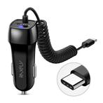 USB-C Autolader/Carcharger met 2.4A Fast Charging - Zwart, Verzenden, Nieuw