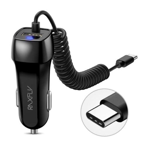 USB-C Autolader/Carcharger met 2.4A Fast Charging - Zwart, Télécoms, Téléphonie mobile | Accessoires & Pièces, Envoi