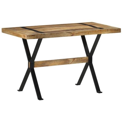 vidaXL Eettafel 120x60x76 cm ruw mangohout, Huis en Inrichting, Tafels | Eettafels, Nieuw, Verzenden