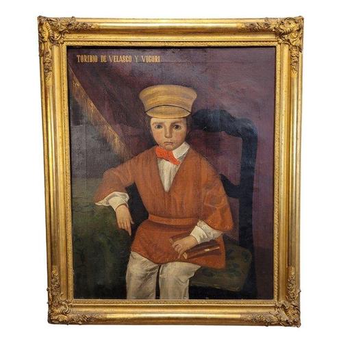 Spanish school (XIX) - Retrato Toribio de Velasco y Viguri, Antiek en Kunst, Kunst | Schilderijen | Klassiek