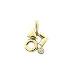 8 karaat geometrische hanger met zirconia (Hanger of bedel), Handtassen en Accessoires, Bedels, Ophalen of Verzenden, Gebruikt