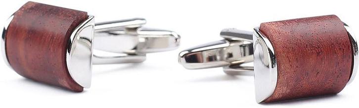 Manchetknoop Raised Wood Zilver maat  Heren, Bijoux, Sacs & Beauté, Boutons de manchette, Envoi