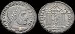307-312ad Roman Maxentius Ae follis Roma in hexastyle tem..., Verzenden