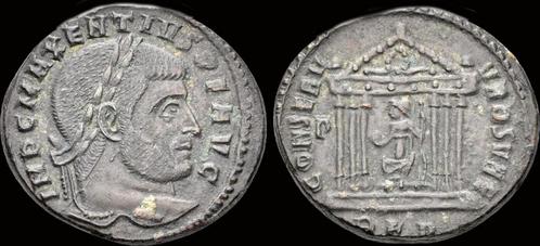 307-312ad Roman Maxentius Ae follis Roma in hexastyle tem..., Postzegels en Munten, Munten en Bankbiljetten | Verzamelingen, Verzenden