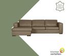 Leren hoekbank Flow - 2,5 zits arm rechts + longchair links, Ophalen of Verzenden
