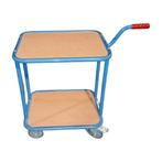 Fetra Rolwagen met 2 houten plateaus 60 × 50 × H72 cm, Ophalen of Verzenden