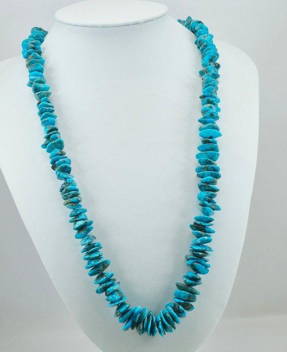 Turquoise - Verguld, Zilver - Halsketting - Turquoise, Antiek en Kunst, Curiosa en Brocante