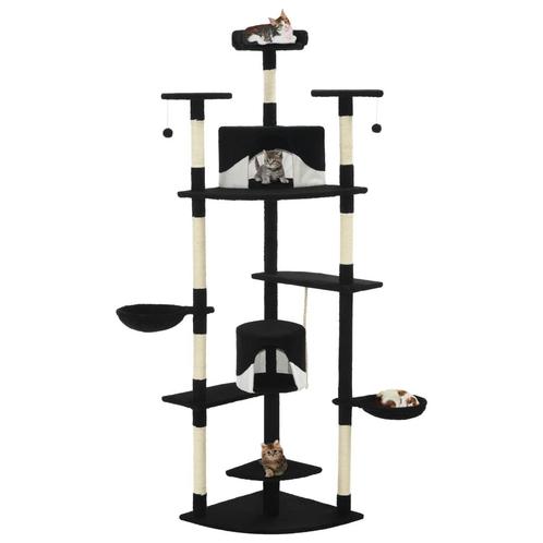 vidaXL Kattenkrabpaal met sisal krabpalen 203 cm zwart en, Dieren en Toebehoren, Katten-accessoires, Nieuw, Verzenden