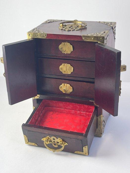 Sieradendoos - Messing, Hout, Antiek en Kunst, Curiosa en Brocante