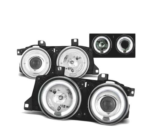 PHARES POUR BMW E32 E34 ANGEL EYES CHROMÉ, Auto-onderdelen, Verlichting, Verzenden