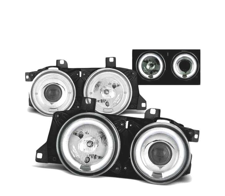 PHARES POUR BMW E32 E34 ANGEL EYES CHROMÉ, Autos : Pièces & Accessoires, Éclairage, Envoi
