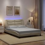 vidaXL Bedframe met LED zonder matras Hvar 120x200 cm stof, Verzenden, Nieuw