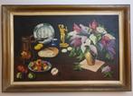 M. Delaere (XX) - Still Life with Lilacs and Fruit, Antiek en Kunst, Kunst | Schilderijen | Klassiek