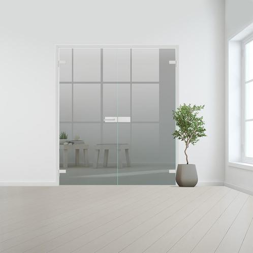 Glazen dubbele binnendeur voor opdek kozijn aluminium beslag, Bricolage & Construction, Fenêtres & Moustiquaires, Envoi