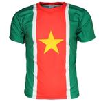Suriname Vlag Oldschool Style Voetbal T-Shirt Groen -