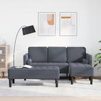 vidaXL Tuin Sofa met Bank en Kussens L-vormig Donkergrijs, Verzenden, Nieuw