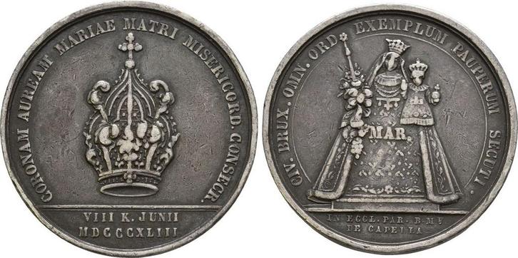 Zilver medaille 1848 Belgie Bruessel: Leopold I, 1831-1865:, Postzegels en Munten, Penningen en Medailles, Verzenden