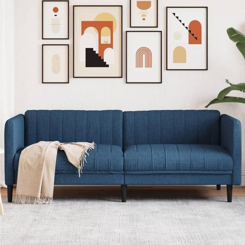 vidaXL Driezitsbank stof blauw, Huis en Inrichting, Zetels | Zetels, Nieuw, Verzenden