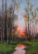 Henry Marko (1855-1921) - Tramonto in campagna, Antiek en Kunst, Kunst | Schilderijen | Klassiek
