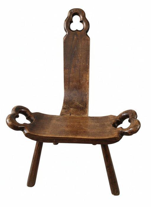 Bijzetstoel - Hout - Boerenstoel 19e eeuws, Antiek en Kunst, Antiek | Overige Antiek