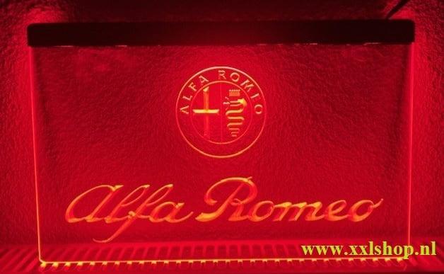 Alfa romeo neon bord lamp LED  verlichting reclame lichtbak, Huis en Inrichting, Lampen | Overige, Nieuw, Verzenden