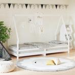 vidaXL Kinderbedframe 90x200 cm massief grenenhout wit, Verzenden, Nieuw