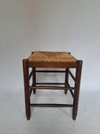 Tabouret - Bois - Tabouret vintage en chêne avec assise en, Antiek en Kunst