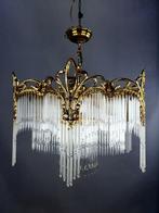Kroonluchter - Mooi lampje Art Nouveau - Messing, Kristal, Antiek en Kunst