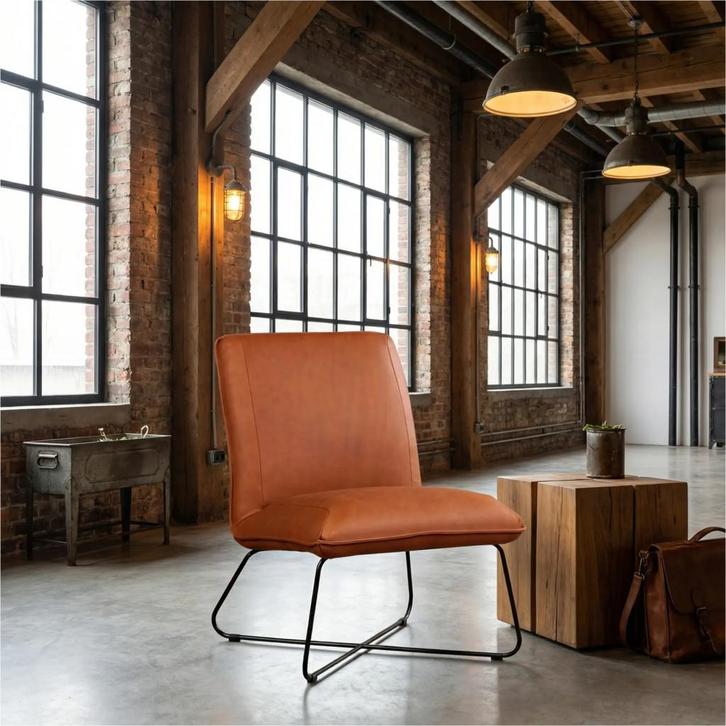 Leren fauteuil Less, Huis en Inrichting, Fauteuils, 50 tot 75 cm, 75 tot 100 cm, Nieuw, Leer, Ophalen of Verzenden