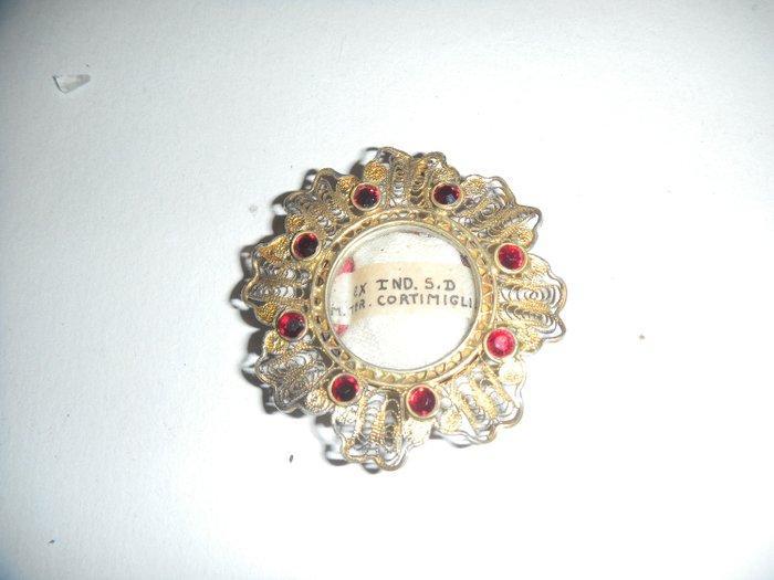 Reliekhouder - Papier, Glas, Zilver - 20e eeuw - Ex, Antiek en Kunst, Kunst | Niet-Westerse kunst