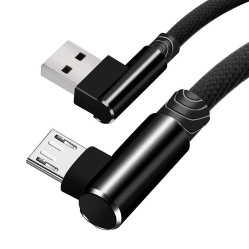 DrPhone D9 Micro USB Dubbele 90° Haakse Nylon Gevlochten 3A, Informatique & Logiciels, Pc & Câble réseau, Envoi