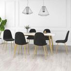 vidaXL Eetkamerstoelen 6 st fluweel zwart, Huis en Inrichting, Verzenden, Nieuw
