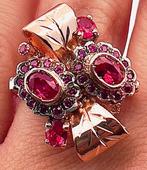Zonder Minimumprijs - Ring - 9 kt. Roségoud, Zilver Robijn, Nieuw