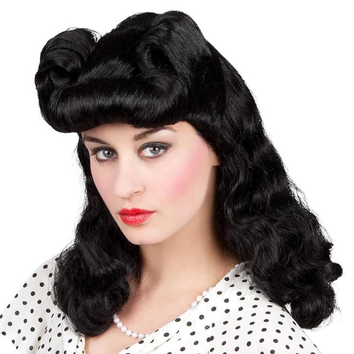 Zwarte Pruik Zwart Dames, Hobby & Loisirs créatifs, Articles de fête, Envoi