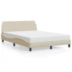 vidaXL Bed met matras stof crèmekleurig 140x200 cm, Huis en Inrichting, Slaapkamer | Bedden, Verzenden, Nieuw
