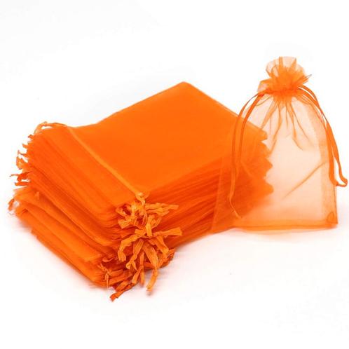Fako Bijoux® - Organza Zakjes - 10x15cm - Oranje - 100 Stuks, Divers, Emballage cadeau, Envoi