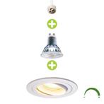 LED Inbouwspot 5,5 Watt Dimbaar 80mm kantelbaar wit rond, Maison & Meubles, Lampes | Spots, Plafondspot of Wandspot, Verzenden