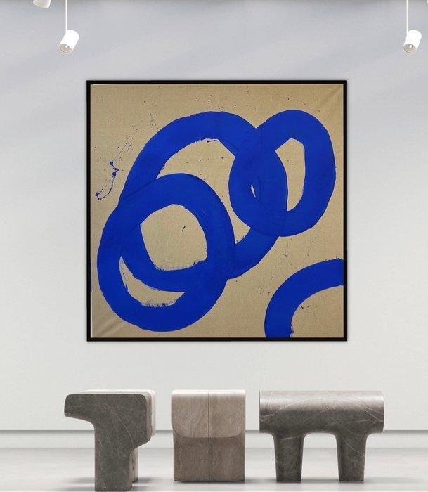 Stefanie Raus - Verschlungen blau III 995 XXL, Antiek en Kunst, Kunst | Schilderijen | Modern