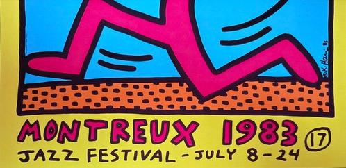 Keith Haring - “MONTREUX, 1983”. Gesigneerd in de plaat., Antiek en Kunst, Kunst | Tekeningen en Fotografie