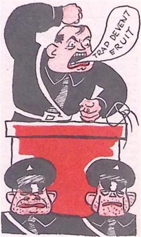 Boze Mussert op spotprent (lijst optie, Lithos), Antiquités & Art, Art | Lithographies & Sérigraphies, Envoi