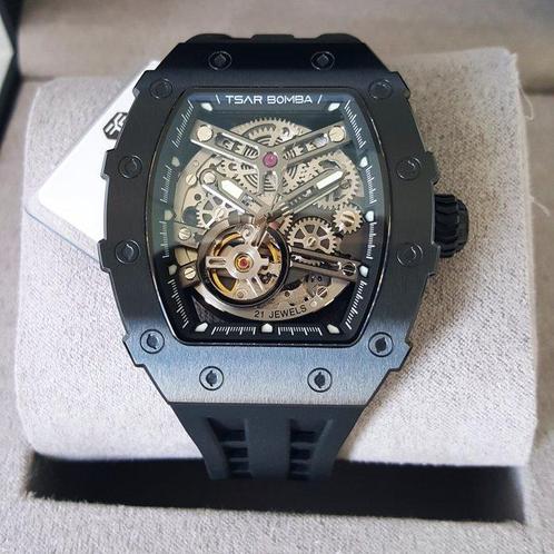 Tsar Bomba - Automatic - Sapphire - Open Heart Skeleton -, Handtassen en Accessoires, Horloges | Heren