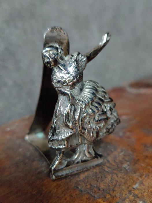 Decoratief ornament - Frankrijk - Silver Menu Cart Holder, Antiek en Kunst, Antiek | Zilver en Goud