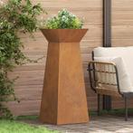 vidaXL Pilarenbak 2 pcs Zilver 40 x 40 x 100 cm Cortenstaal, Tuin en Terras, Bloempotten, Verzenden, Nieuw